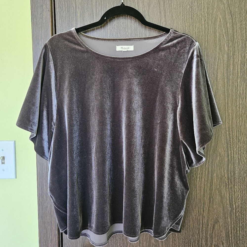 Madewell Dark Grey Velvet Shirt XXL